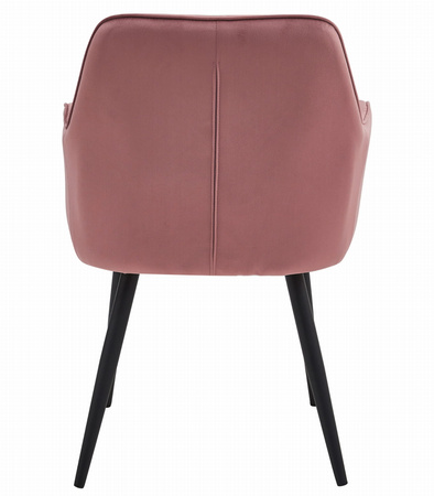"Krzesło JORK - róż aksamit / nogi czarne x 2"