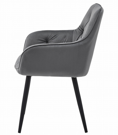 "Krzesło JORK - ciemny szary aksamit / nogi czarne x 1"