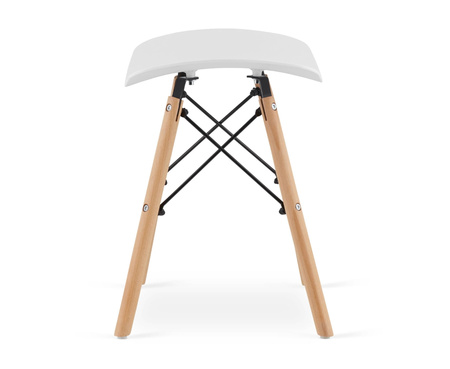 Komplet 4 białych taboretów do kuchni jadalni KORFU - Skandynawskie taborety stołki