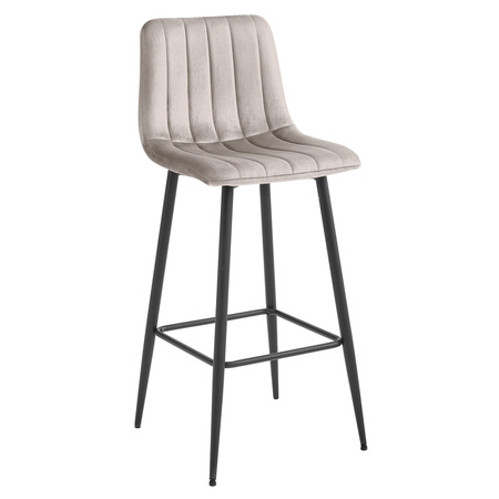 Hoker POZZA - aksamit ciemny beż / nogi czarne x 2