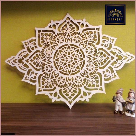 AŻUROWA DEKORACJA ŚCIENNA 3D, MANDALA, YOGA, PIĘKNY, DEKORACYJNY PANEL, CZARNY