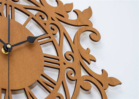 Zegar ścienny BENEDICT 50x62 cm z piękną ażurową tarczą w kolorze sosny, marka ORNAMENTI