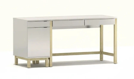 Zestaw biurko z dostawką VERYSIMPL B+D-MODEL-5 – dwie szuflady, kontener w 3 konfiguracjach