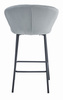 Tapicerowane szare krzesło barowe z aksamitu GATTA - Welurowy hoker do wyspy