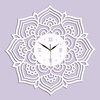Dekoracyjny zegar ścienny MANDALA 60 cm wykonany ze sklejki w kolorze białym, ORNAMENTI
