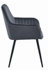 Ciemnoszare krzesło SOLDEN - Nowoczesne, tapicerowane krzesło z podłokietnikami