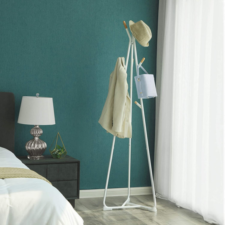 Stojący biały wieszak na ubrania - Podłogowy wieszak do przedpokoju - SONGMICS RCR15WY