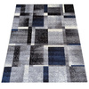 Nowoczesny dywan geometryczny szary z niebieskimi elementami OTTO 09 - 200x290 cm