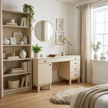 Biurko z dwoma kontenerami VERYSIMPL B-MODEL-2 — minimalistyczny blat i pełna konfiguracja