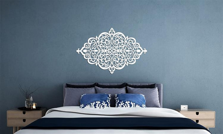 AŻUROWY PANEL DEKORACYJNY, ARABESKA, STYL MAROKAŃSKI, ORNAMENT, DEKORACJA ŚCIENNA 3D, BIAŁY