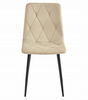 Beżowe krzesło LIBRA w stylu skandynawskim - Tapicerowane krzesło do jadalni