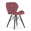 "Krzesło LAGO Aksamit - ciemny róż / nogi czarne x 1"