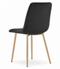 Nowoczesne czarne krzesło LAVA tapicerowane z aksamitu na jasnych nogach
