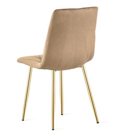 "Krzesło LIBRA - brązowy aksamit / nogi kolor złoty x 1"