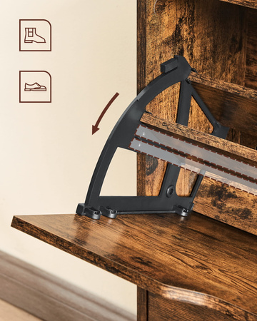 Brązowa szafka na buty z szufladami - Klapowa szafka na buty - VASAGLE LBC040X01