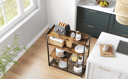 Wyspa kuchenna z półkami - Industrialna półka kuchenna - Organizer - VASAGLE KKS96X