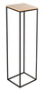 Stojak metalowy / postument / ekspozytor nowoczesny z drewnianą półką KOLUMNA / wys. 84 cm