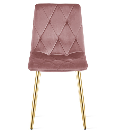 "Krzesło LIBRA - różowy aksamit / nogi kolor złoty x 3"
