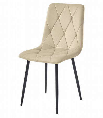 Beżowe krzesło LIBRA w stylu skandynawskim - Tapicerowane krzesło do jadalni
