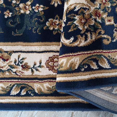 Granatowy dywan ekskluzywny klasyczny do salonu Rozeta Exclusive 04 N 200x300 cm