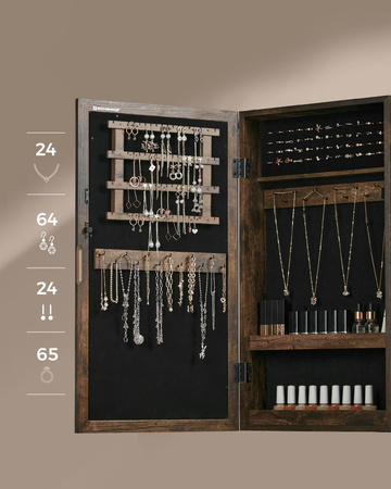 Wisząca szafka na biżuterię z lustrem - Lustro z szafką na biżuterię - SONGMICS JJC051K01