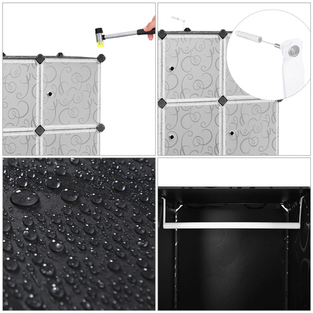 Szafa modułowa na ubrania - Szafka z wieszakiem i półkami - Regał modułowy 7x