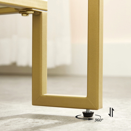 Ława do salonu ze szklanym blatem - Złoty, szklany stolik do salonu GLAMOUR VASAGLE LGT033A01