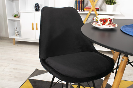 Okrągły stół do kuchni mały skandynawski 80cm TODI - Czarny stół do jadalni