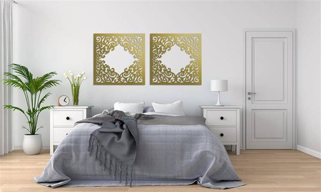 DEKORACYJNY PANEL AŻUROWY, FLOREALI, DEKORACJA ŚCIENNA 3D, ORNAMENT, DYPTYK, BIAŁY