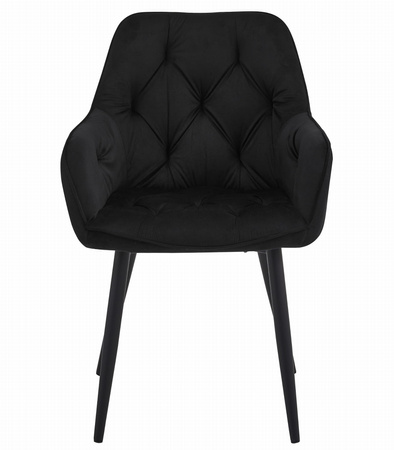 "Krzesło JORK - czarny aksamit / nogi czarne x 2"