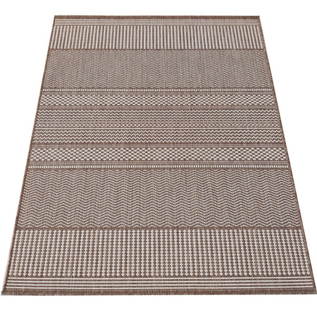 Dywan sznurkowy zewnętrzny na taras i balkon dwustronny ZARA 12 brązowy 120x170 cm