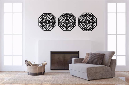 DEKORACYNY TRYPTYK MAROKAŃSKI, STYL MAROKAŃSKI, DEKORACJA ŚCIENNA 3D, ORNAMENT, BIAŁY