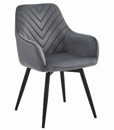 "Krzesło NANA360 - ciemny szary aksamit / nogi czarne x 1"
