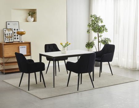 "Krzesło JORK - czarny aksamit / nogi czarne x 1"