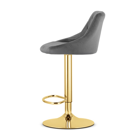 Hoker KAST - aksamit szary / baza złota