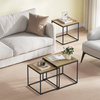 Zestaw 2 loftowych stolików kawowych - Kwadratowe stoliki kawowe do salonu