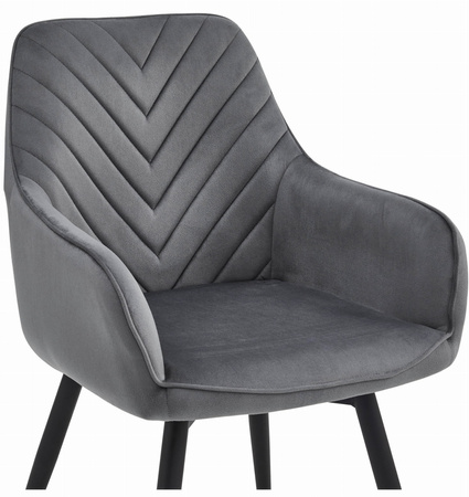 "Krzesło NANA360 - ciemny szary aksamit / nogi czarne x 1"