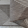 Brązowy dywan sznurkowy zewnętrzny geometryczny ZARA 16 (dwustronny) 120x170 cm