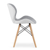 Krzesło tapicerowane biało-szare z drewnianymi nogami LAGO - Nowoczesne krzesło
