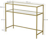 Złota konsola salonowa Glamour - Nowoczesna konsola do przedpokoju - VASAGLE LGT025A01