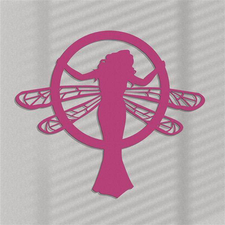 Dekoracyjny panel ażurowy, SECESJA, WOMAN DRAGONFLY, Dekoracja ścienna 3D, Ornament, BIAŁY