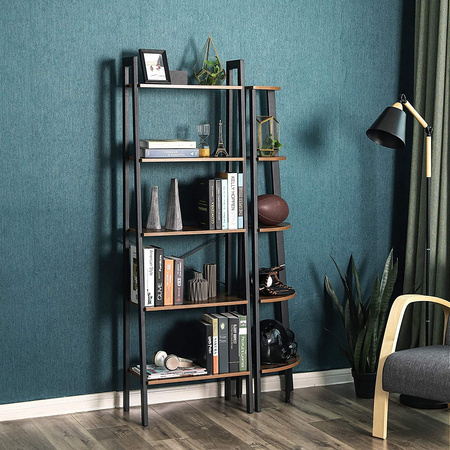 Nowoczesny regał Drabinka do salonu - Industrialna półka na książki - VASAGLE LLS45X