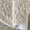 Okrągły dywan Kamel beżowy 100 - Dywan koło, typu shaggy, pluszowy i gładki, kolor kremowy (ecru)