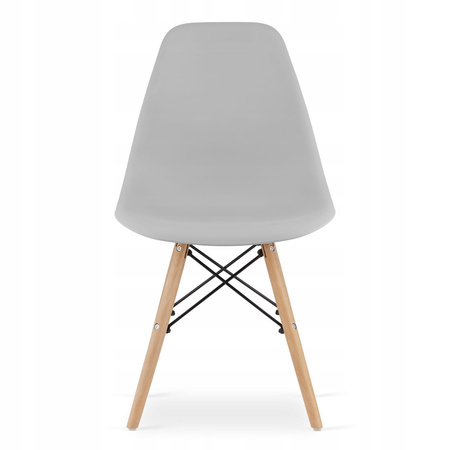 Zestaw do jadalni w stylu skandynawskim: Biały stół TODI 80cm i 3 szare krzesła OSAKA