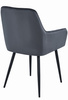 Nowoczesne krzesła SOLDEN - Ciemnoszare, welurowe krzesła z podłokietnikami (zestaw 2)