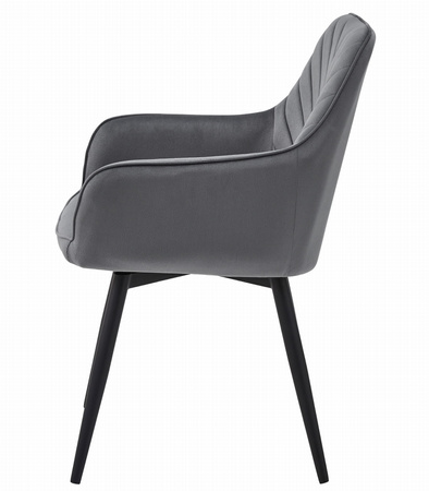 "Krzesło NANA360 - ciemny szary aksamit / nogi czarne x 1"
