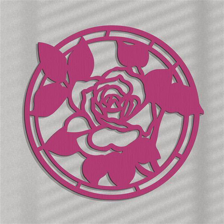 Dekoracyjny panel ażurowy, RÓŻA, DEKORACJA ŚCIENNA 3D,ORNAMENT, 60 cm, CZARNY