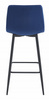 Krzesło barowe z oparciem ARCETO - Modny, welurowy, granatowy hoker barowy