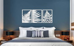 DEKORACYJNY TRYPTYK AŻUROWY, LIŚĆ PAPROCI, DEKORACJA ŚCIENNA 3D, ORNAMENT, PANELE AŻUROWE, 76 x 172 cm, BIAŁY