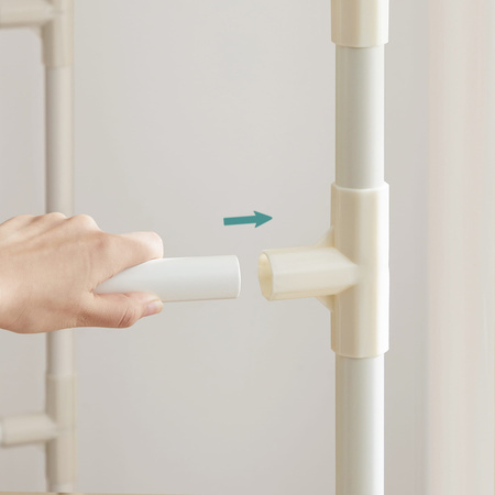 Kremowy stojący wieszak na ubrania - Podwójny stojak na ubrania - SONGMICS RDR01WT